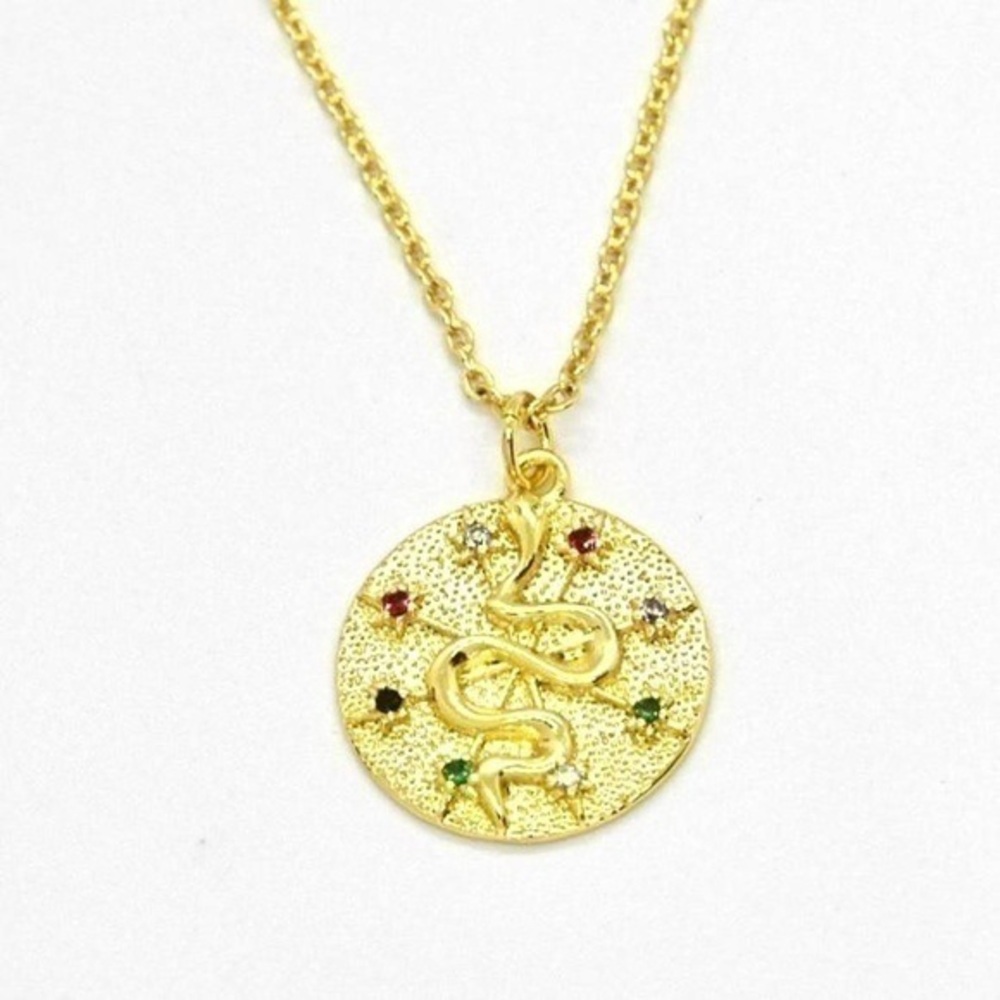 Colorful Snake Coin Necklace